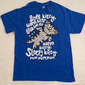 Big Bang Theory Soft Kitty blue crew neck  short sleeve tee